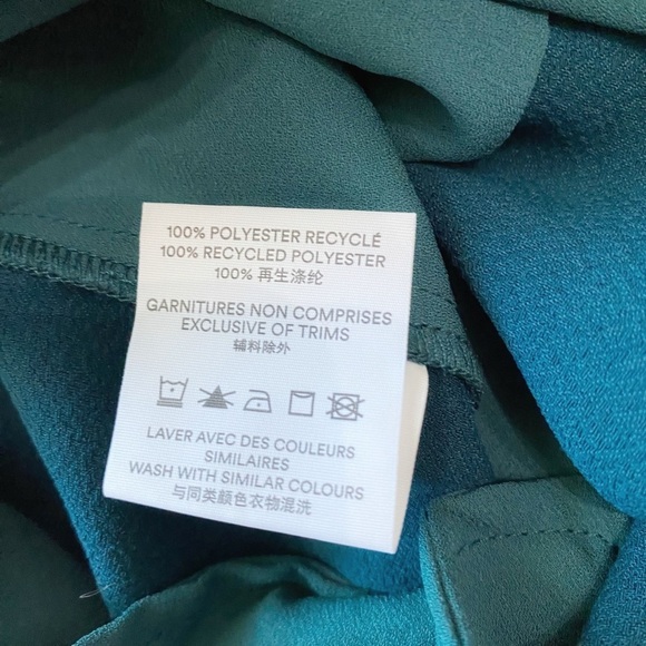 NWT FRANK & OAK AMELIA EMERALD GREEN VINTAGE FIT BALLOON PLEATED HIGH RISE PANT - Picture 9 of 10